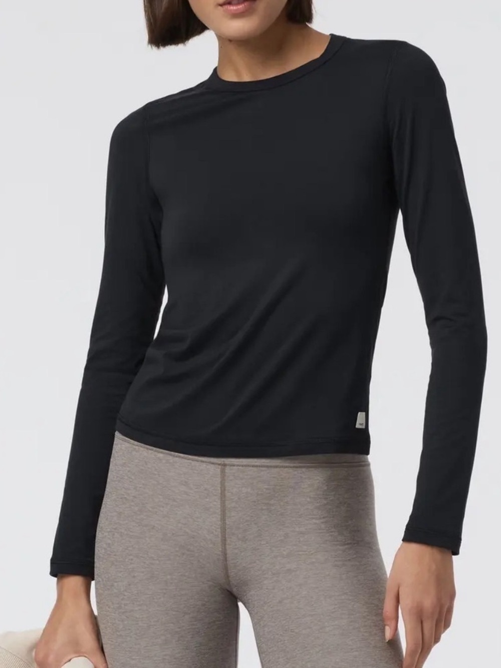 Vuori Long Sleeve Lux Crew Performance Shirt Black Lightweight Large GUC